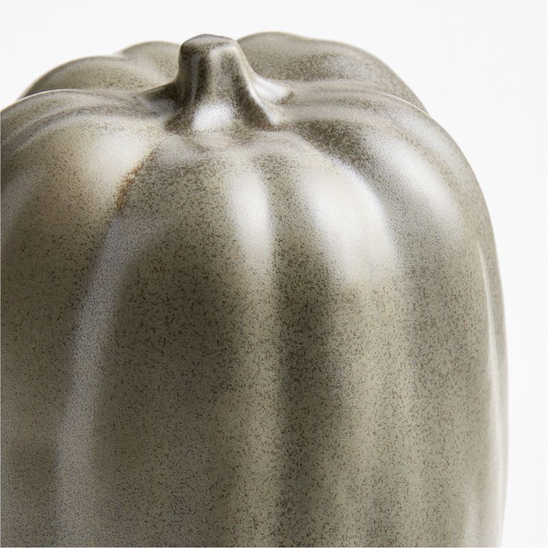 Harvest Ceramic Tall Greige Pumpkin - image 3 of 4