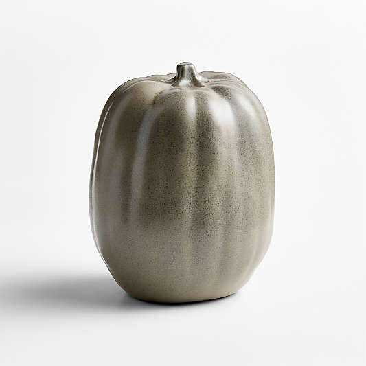 Harvest Ceramic Tall Greige Pumpkin