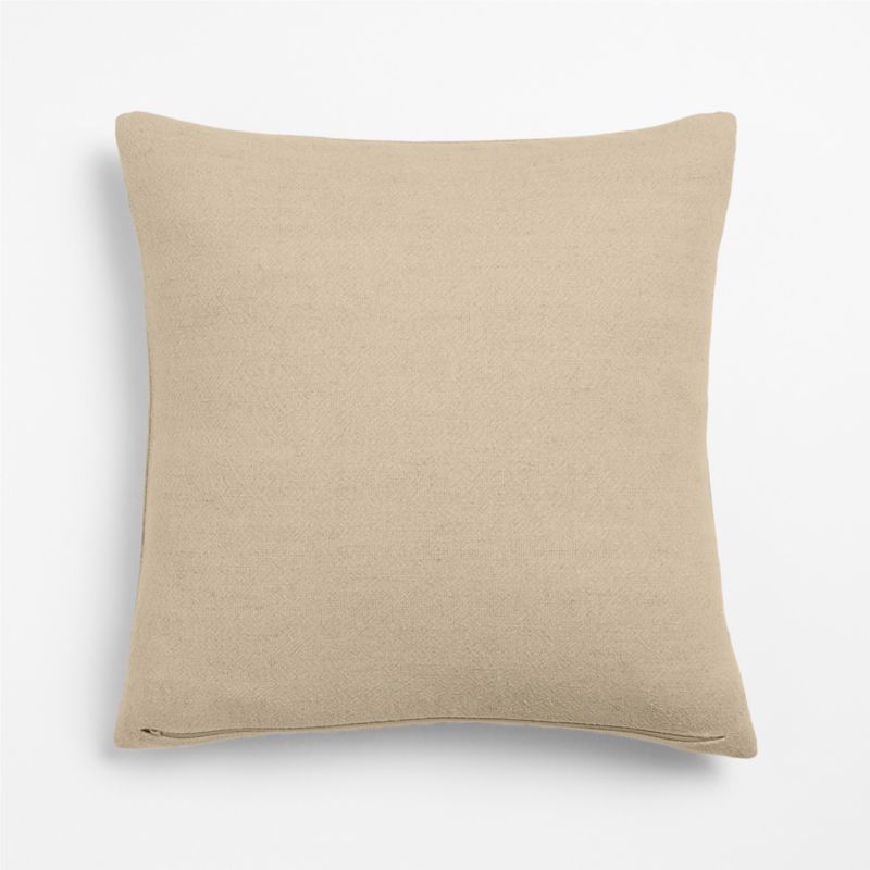 Heathered Wool Blend 20"x20" Camel Tan Throw Pillow Cover - image 3 of 6