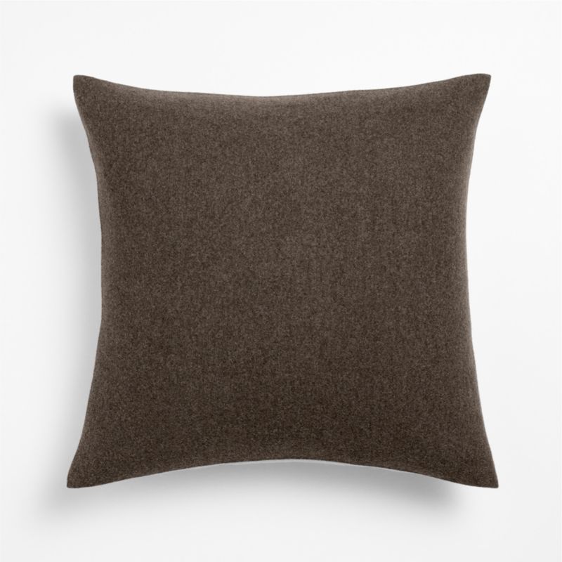 Heathered Wool Blend 20"x20" Deep Brown Throw Pillow Cover - image 1 of 5
