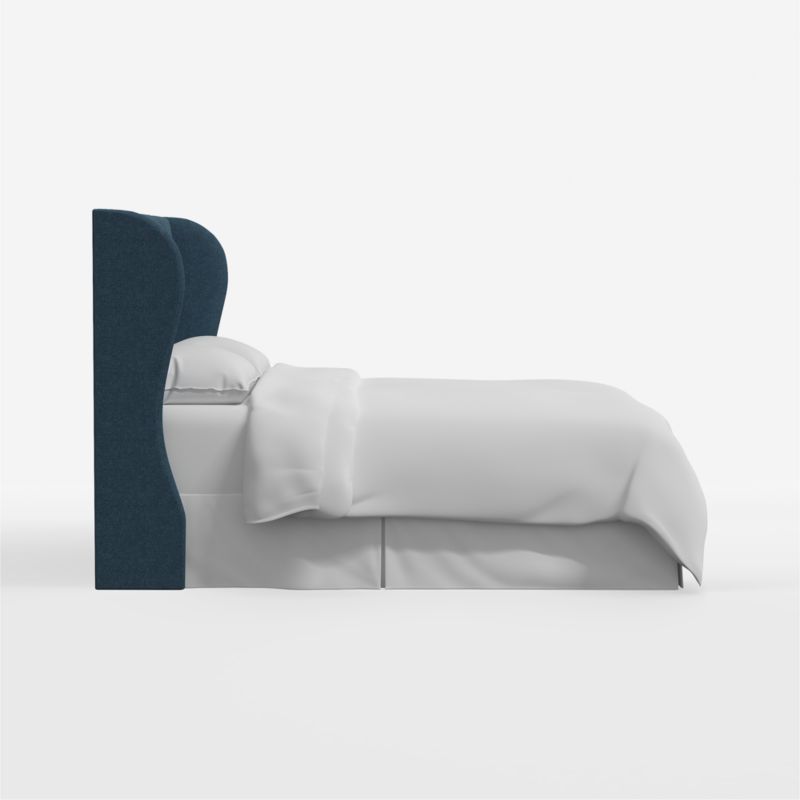 Hubbard Linen Navy Wingback Upholstered King Headboard - image 3 of 7