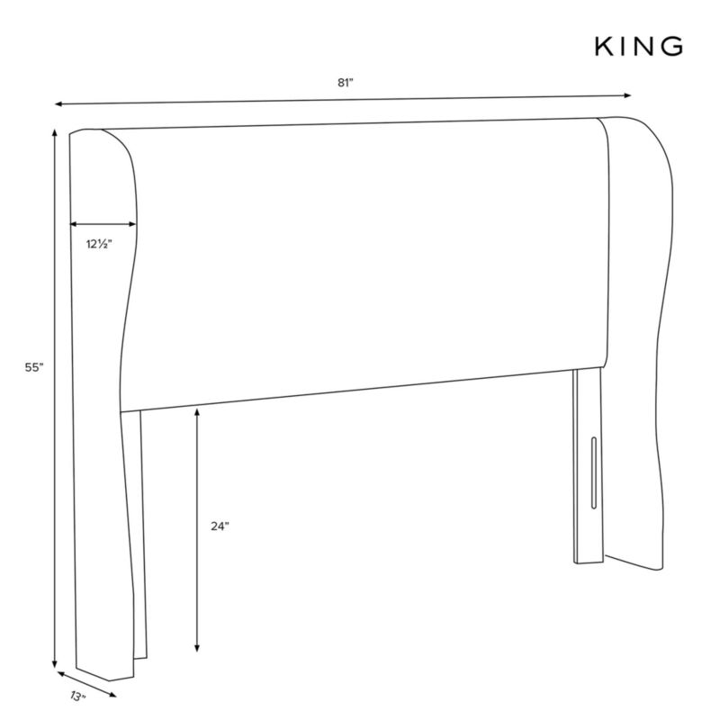 Hubbard Linen Pumice Wingback Upholstered King Headboard - image 4 of 7