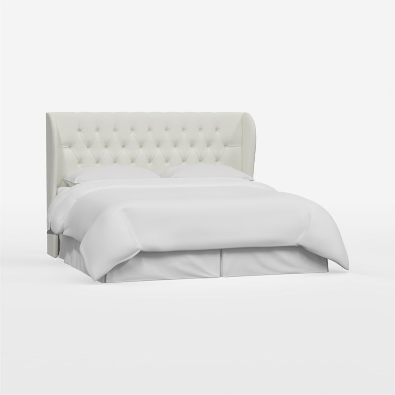 Hubbard Linen White Wingback Upholstered King Headboard - image 3 of 8