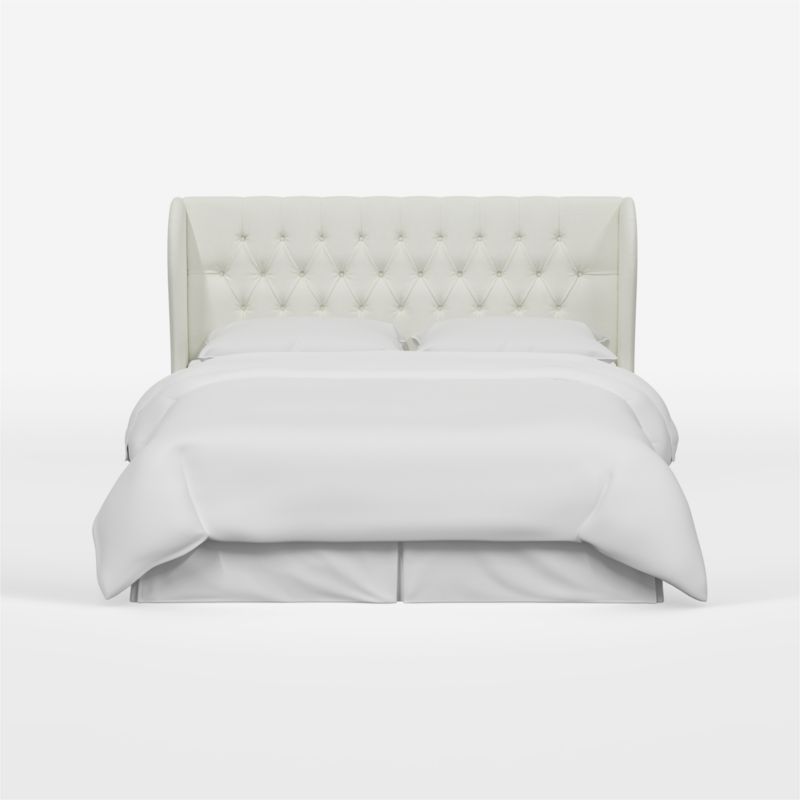 Hubbard Linen White Wingback Upholstered King Headboard - image 0 of 8