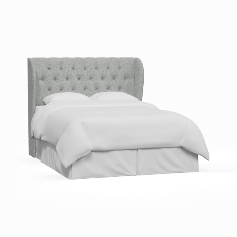 Hubbard Linen Pumice Wingback Upholstered Queen Headboard - image 1 of 6