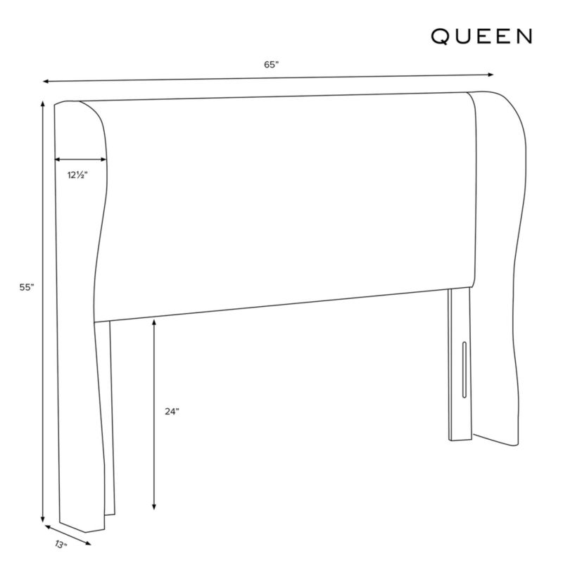 Hubbard Linen White Wingback Upholstered Queen Headboard - image 4 of 7