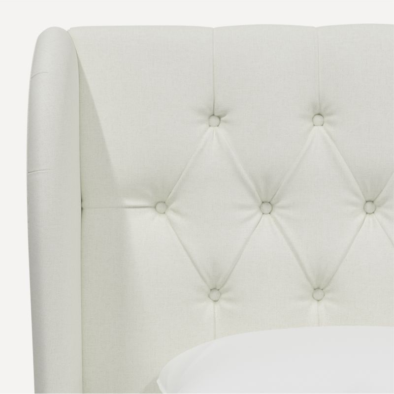 Hubbard Linen White Wingback Upholstered King Headboard - image 6 of 8