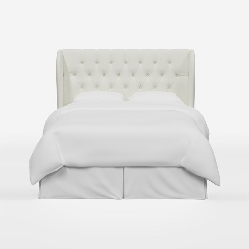 Hubbard Linen White Wingback Upholstered King Headboard - image 2 of 8