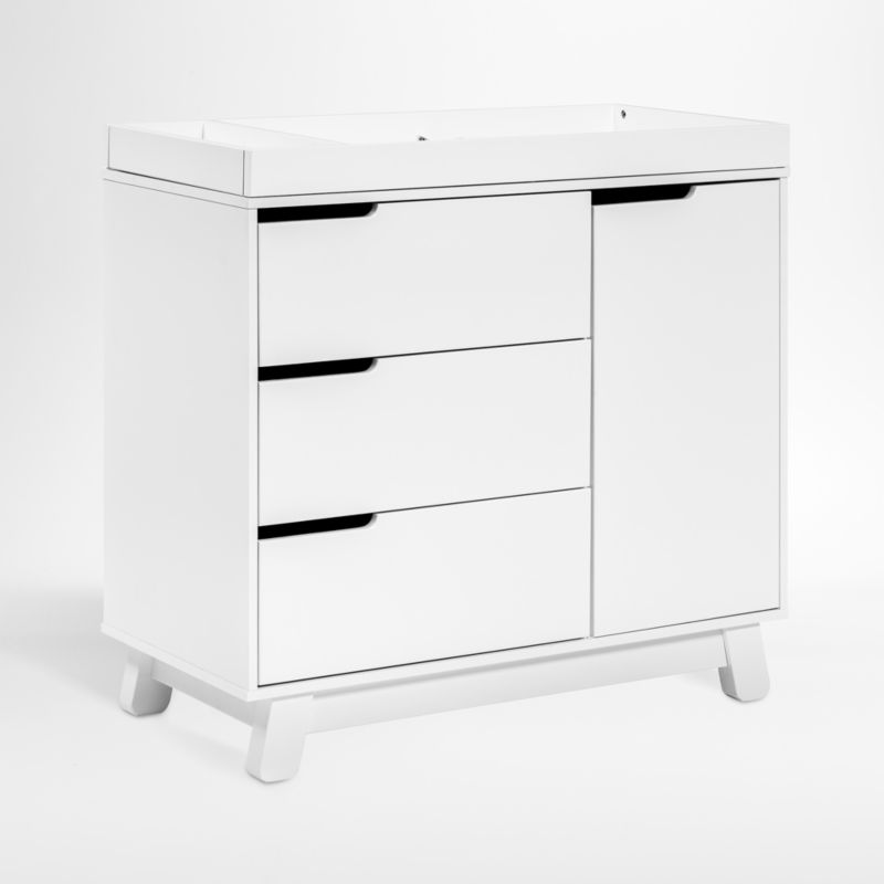 Babyletto Hudson White Wood 3-Drawer Dresser with Removable Changing Tray & Contour Changing Pad - image 4 of 11