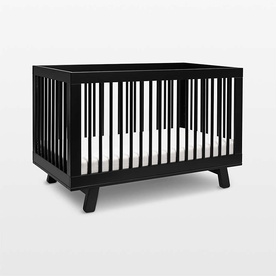 Babyletto Hudson Black Wood 3in1 Convertible Baby Crib with Toddler