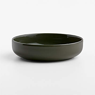 Hudson Burnt Green Stoneware Low Bowl