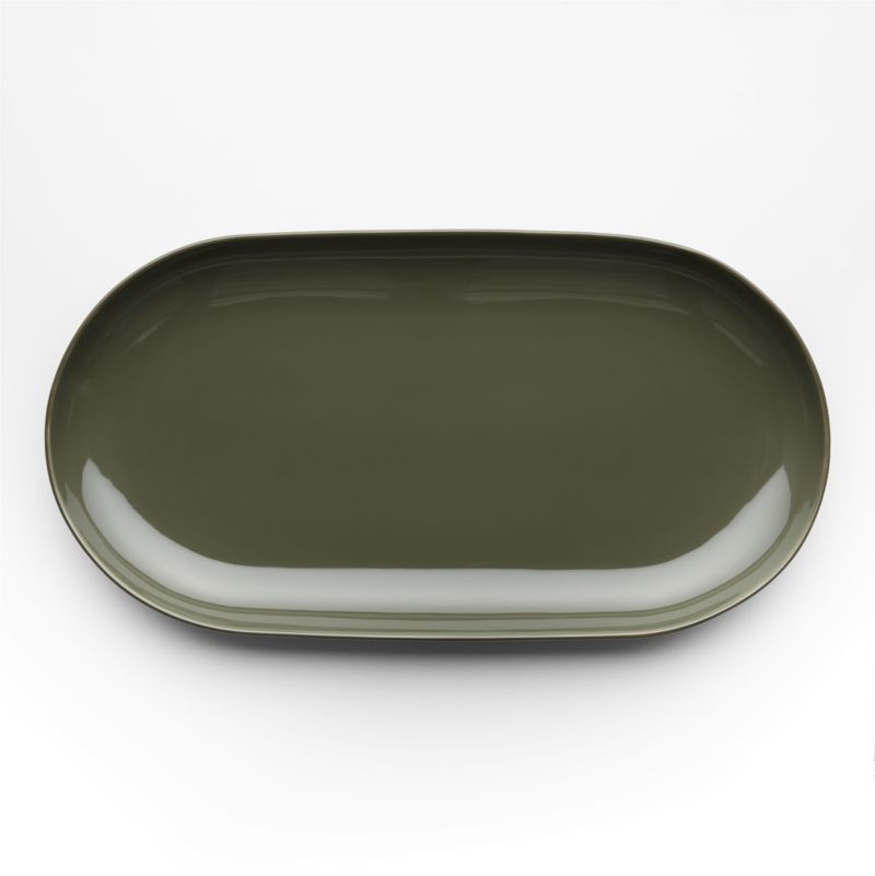 Viewing product image Hudson Burnt Green Stoneware Platter - image 1 of 4