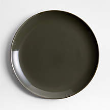 Hudson Burnt Green Stoneware Dinner Plate Set of 8 | Crate & Barrel