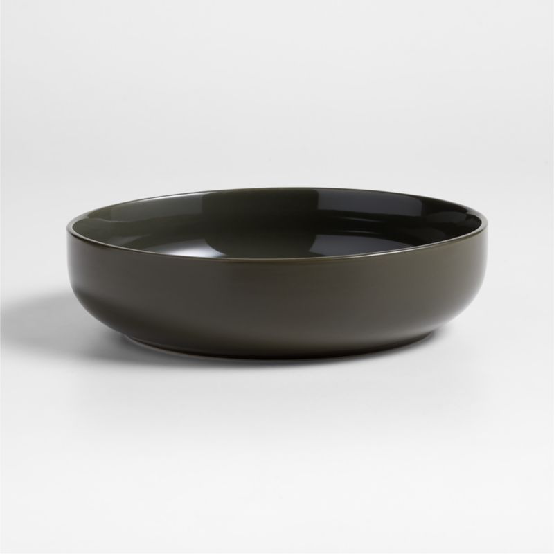 Hudson Burnt Green Stoneware Low Bowl - image 0 of 6