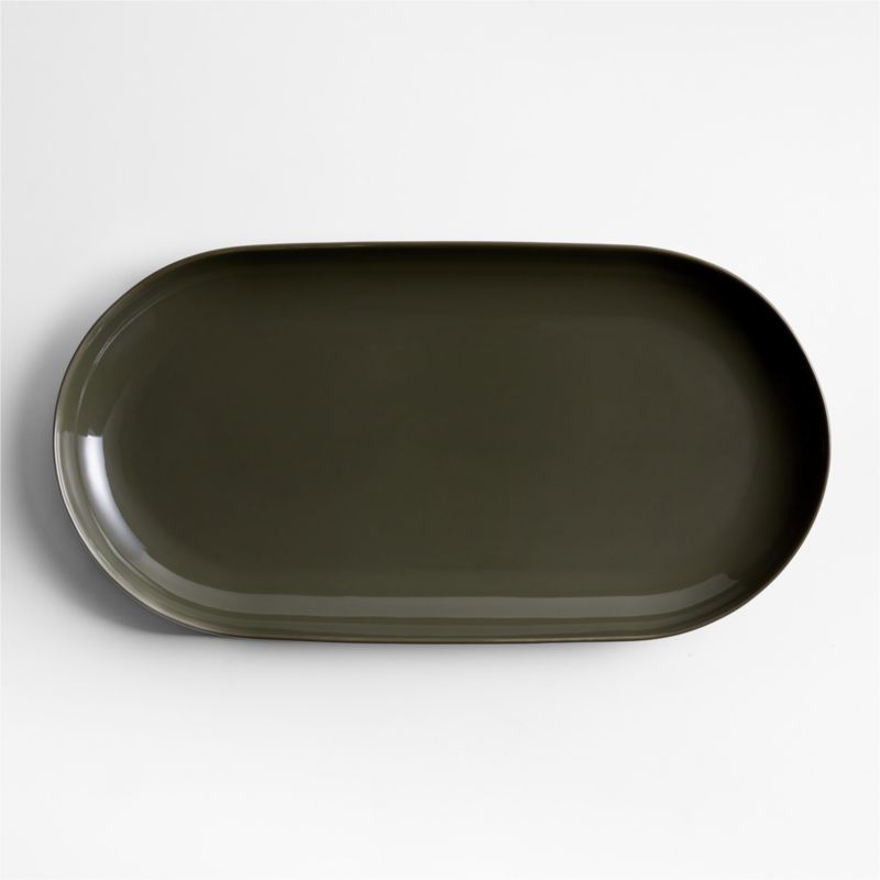 Hudson Burnt Green Stoneware Platter - image 0 of 3