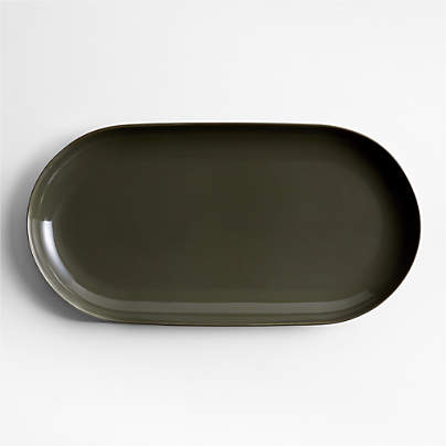 Hudson Burnt Green Stoneware Platter