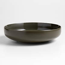 Hudson Burnt Green Stoneware Serving Bowl + Reviews | Crate & Barrel