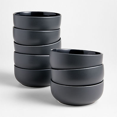 View Hudson Charcoal Stoneware Cereal Bowls, Set of 8 details