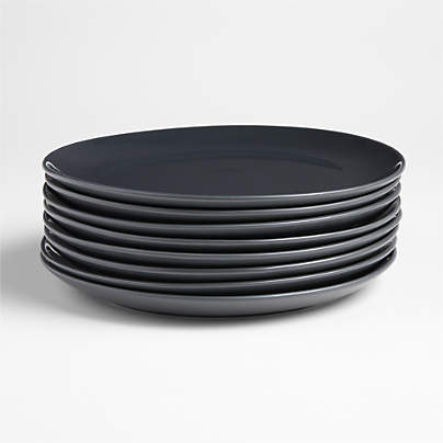 Hudson Charcoal Stoneware Dinner Plates, Set of 8