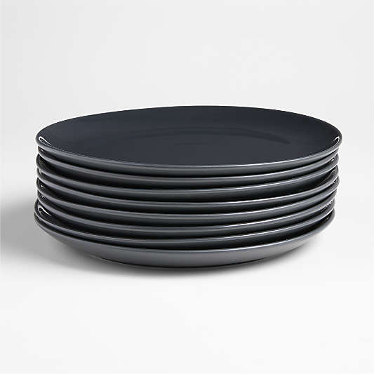 Hudson Charcoal Stoneware Dinner Plates, Set of 8