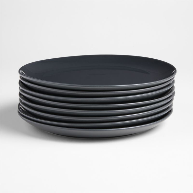 Hudson Charcoal Stoneware Dinner Plates, Set of 8