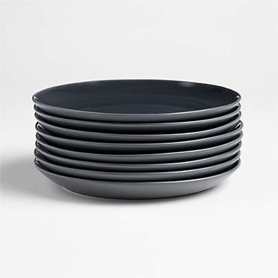 Hudson Charcoal Stoneware Salad Plates, Set of 8