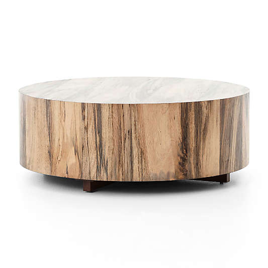 Dillon Spalted Primavera Round Wood Coffee Table