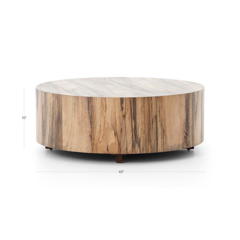 View Dillon Spalted Primavera Wood 40" Round Coffee Table - image 2 of 15