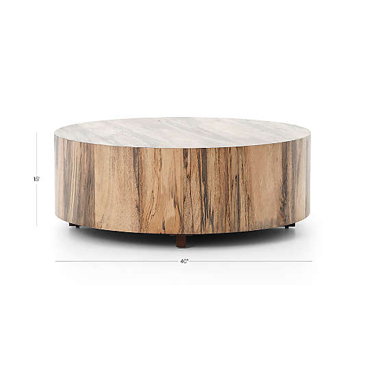 Dillon Spalted Primavera Wood 40" Round Coffee Table