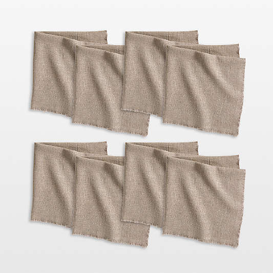 Hudson Clay Taupe Dinner Napkins, Set of 8