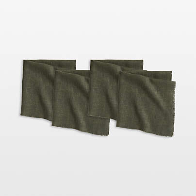 Hudson Ficus Green Dinner Napkins, Set of 4