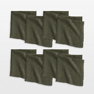 View Hudson Ficus Green Dinner Napkins, Set of 8 details