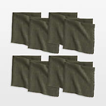 Hudson Ficus Green Dinner Napkins, Set of 8 + Reviews | Crate & Barrel