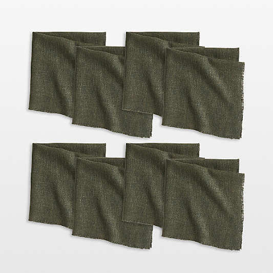 Hudson Ficus Green Dinner Napkins, Set of 8