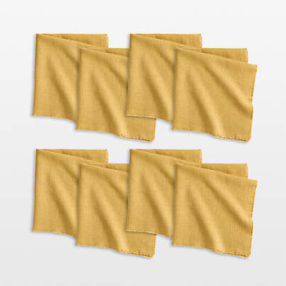 Hudson Yellow Honey Dinner Napkins, Set of 8