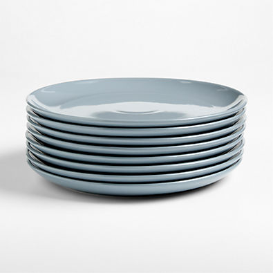 View Hudson Mist Blue Stoneware Dinner Plates, Set of 8 details