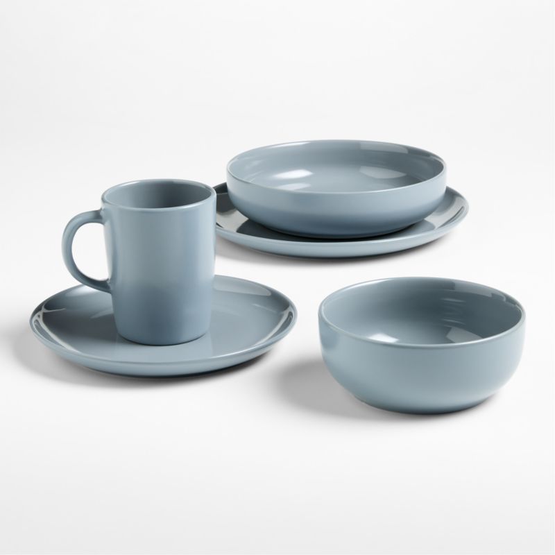 Hudson Mist Blue Stoneware Low Bowl - image 1 of 3