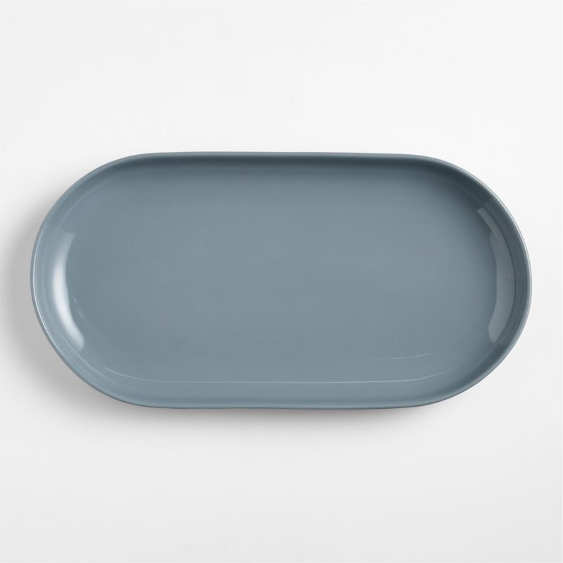 Viewing product image Hudson Mist Blue Stoneware Platter - image 1 of 2