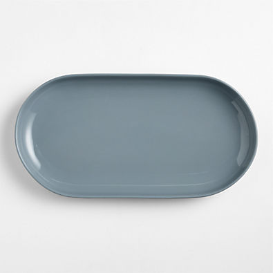 View Hudson Mist Blue Stoneware Platter details
