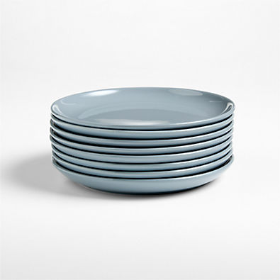 View Hudson Mist Blue Stoneware Salad Plates, Set of 8 details