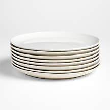Hudson Natural Stoneware Dinner Plates, Set of 8 + Reviews | Crate & Barrel