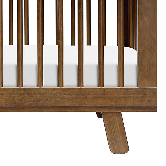 Babyletto Hudson Natural Walnut Wood 3-in-1 Convertible Baby Crib with Toddler Bed Conversion Kit