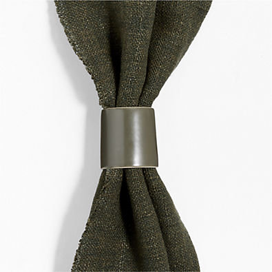 View Hudson Burnt Green Stoneware Napkin Ring details