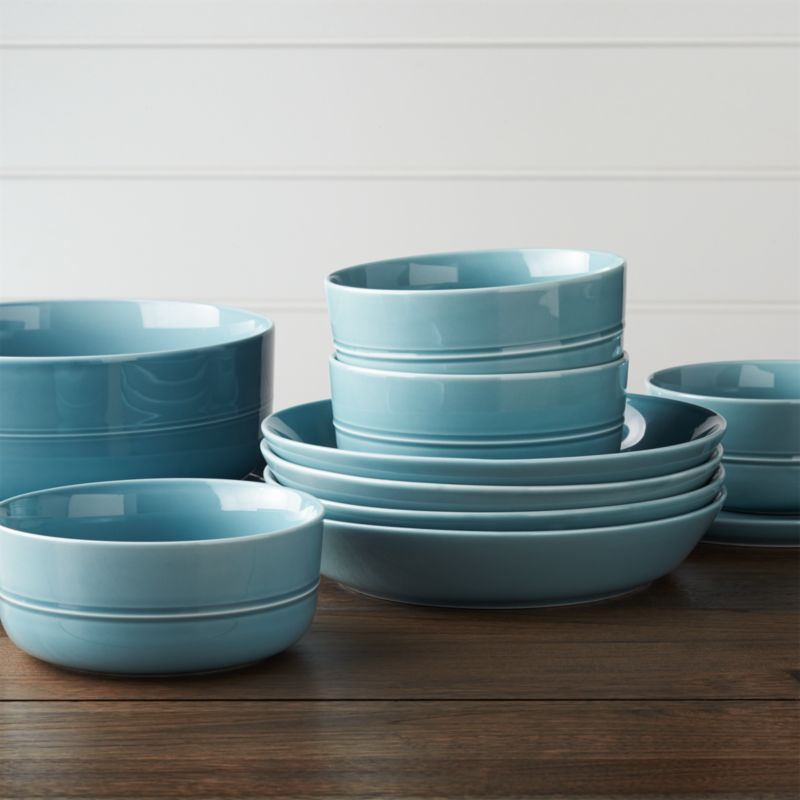 Hue Blue Low Bowls, Set of 4 - image 4 of 10