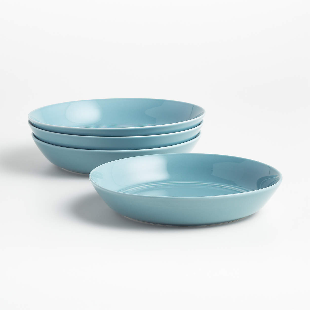 Hue Blue Low Bowls, Set of 4 + Reviews Crate & Barrel