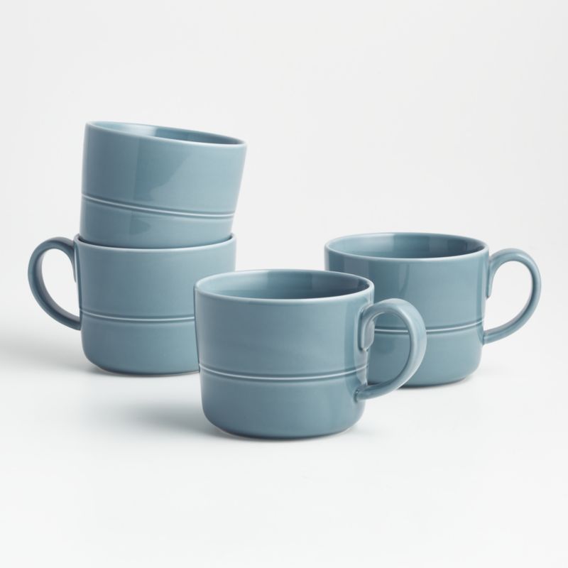 Hue Blue Mugs, Set of 4 + Reviews Crate & Barrel