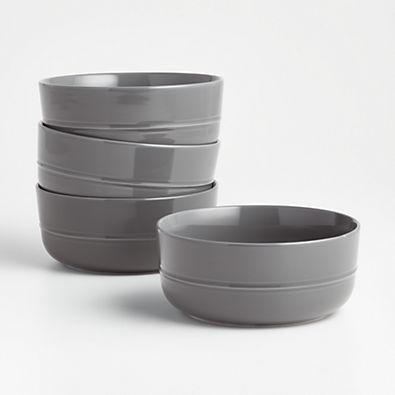 View Hue Dark Grey Bowls, Set of 4 details