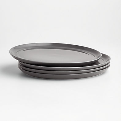 View Hue Dark Grey Dinner Plates, Set of 4 details
