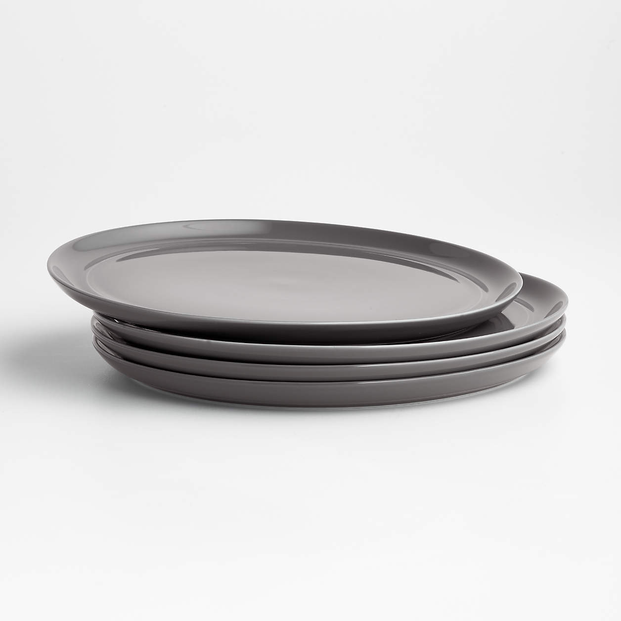 Set of 4 Hue Dark Grey Dinner Plates + Reviews | Crate and Barrel