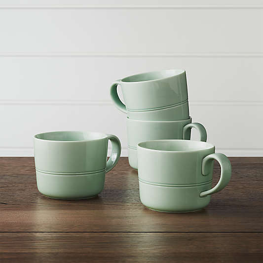 Hue Green Mugs, Set of 4